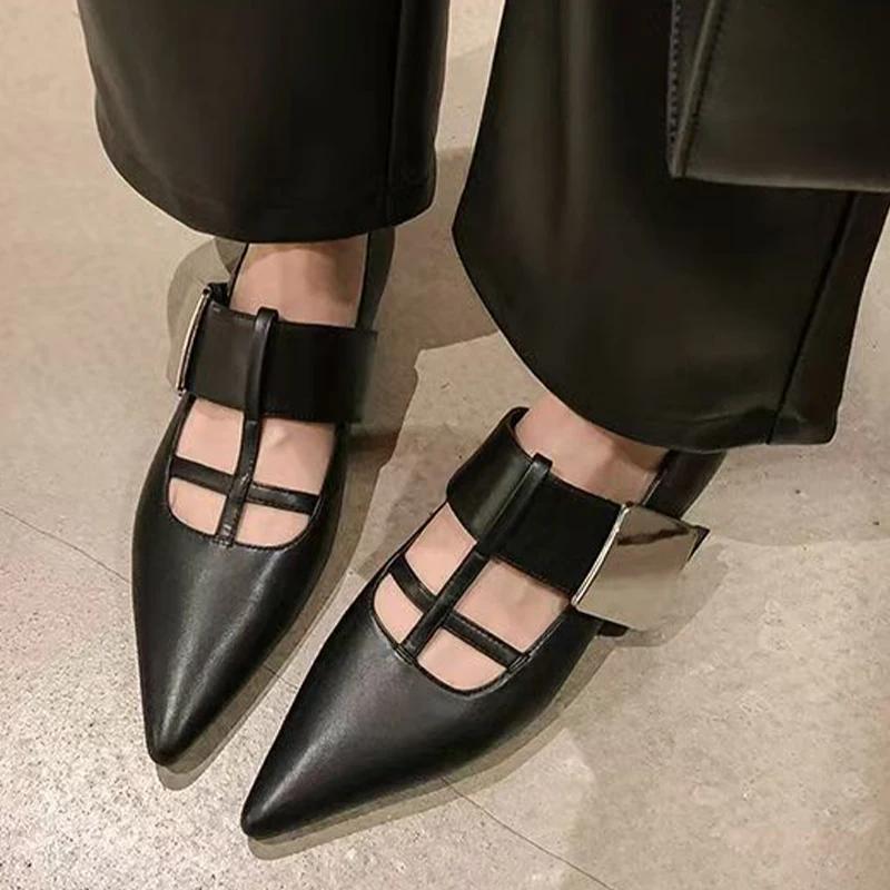 Fashion Pointed Toe Women Elegant Shoes Flats Sexy Dress Sandals Woman Summer 2025 Designer New Shoes Luxury Fashion Zapatos Be Mujer