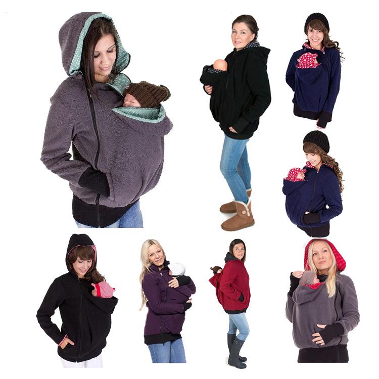 2025 Women's Autumn/Winter Hot-Selling 3-in-1 Multifunctional Mummy Kangaroo Hoodie Coat