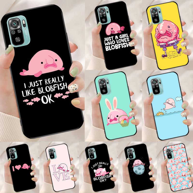 Cute Blobfish Cover For Xiaomi Redmi Note 13 Pro 14 12 11 9 10 9S 10S 11S 12S Redmi 10C 12C 13C 14C Case