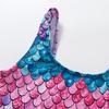 Girls' One-Piece Swimsuit: Gradient Fish Scale Design for Ages 3-12