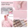 Penar Large Capacity 4 Compartments Pencil Case 22X9.5X10cm Pink School Organizer