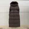 European winter new raccoon fur collar long down jacket women's knee waist thickened warm and thin jacket