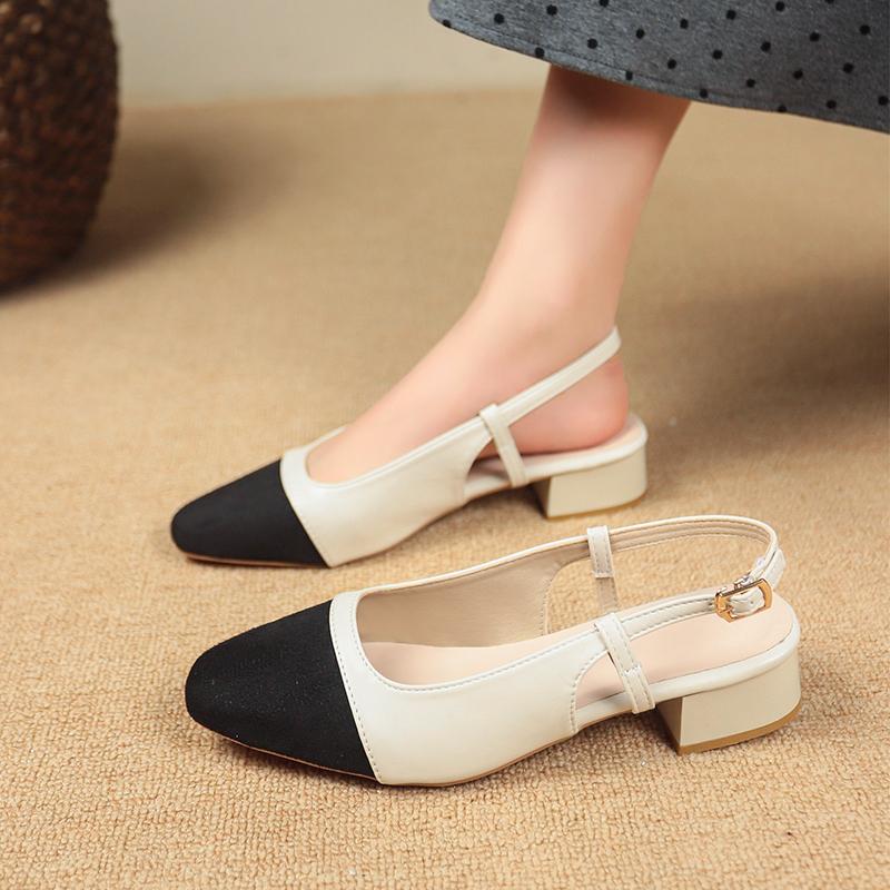 Fashion New Women's Sandals Elegant High Heels Women's Pumps Buckle Toe Mules Shoes Thick Heels Platform Sandals Shoes Zapatos De Mujer