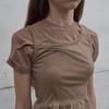 LCDC™ Sheer Frill Knit Top (Beige)