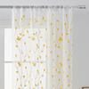 Pastoral Style Window Drapes Embroidery Tulle Curtain Leaf Pattern Sheer Curtain  Home Decoration