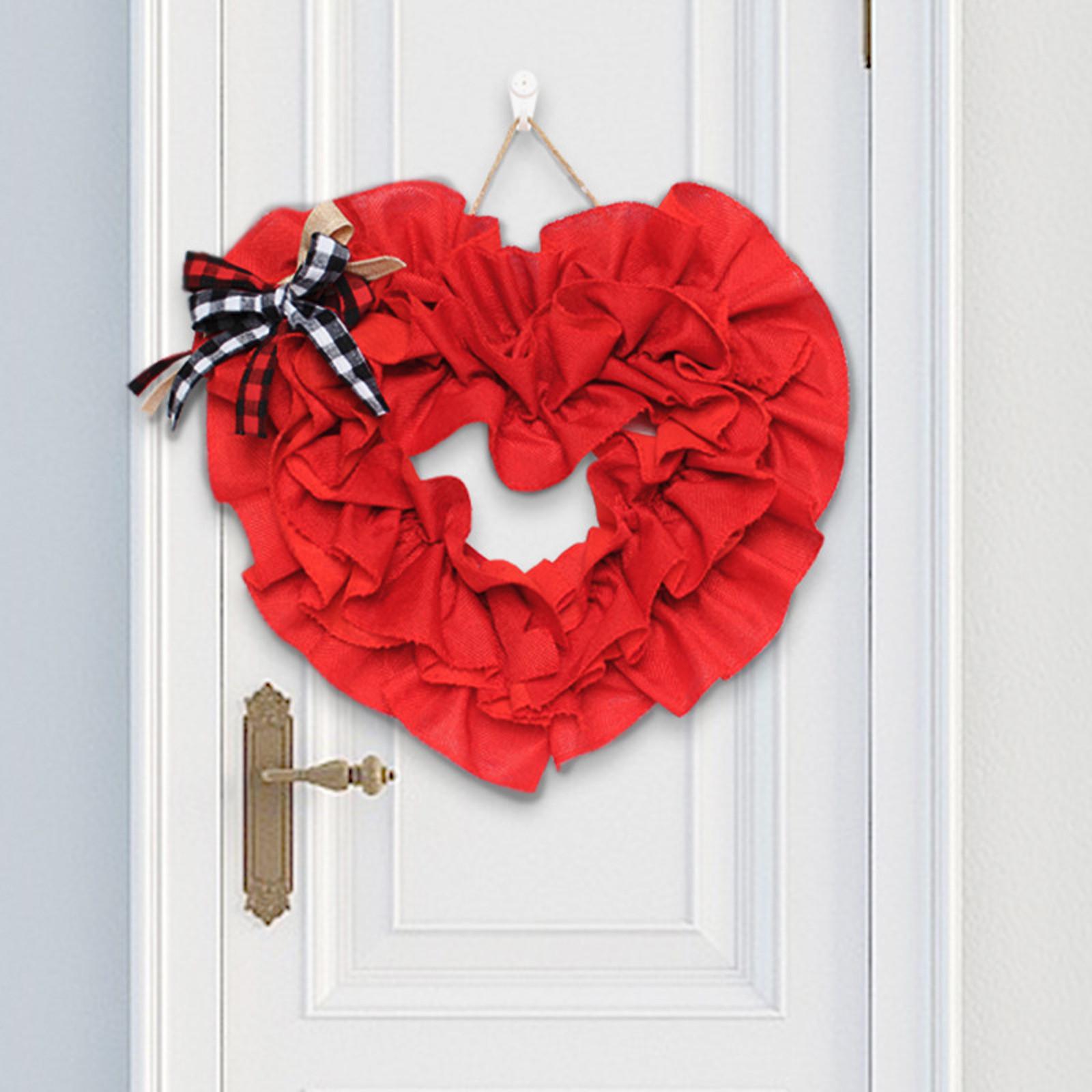 Fabric Pendant Heart-shaped Valentine s Day Flower Ring Peach Heart Door Hanging One Size