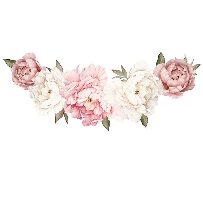Wall Decor Wallpaper Peony Flowers Eco-friendly Waterproof 1Pc Mural Art Wall Stickers