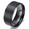 Tigrade 4/6/8/10mm Black Titanium Ring Man Brushed Wedding Band Women Engagement Rings Silver Color Bague Femme Anneau Bijoux