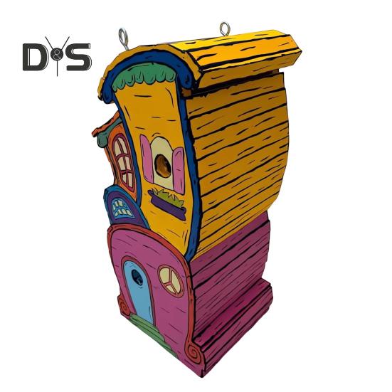 Drewniany Ręcznie Robiony Budka dla Ptaków Zewnętrzna Wisząca Chata Dom dla Ptaków Kolibra Skrzynka Lęgowa na Zewnątrz na Drzewo Dekoracja Ogrodu