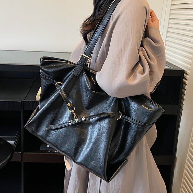 Bolso tote de gran capacidad para mujer, bolso de hombro cruzado