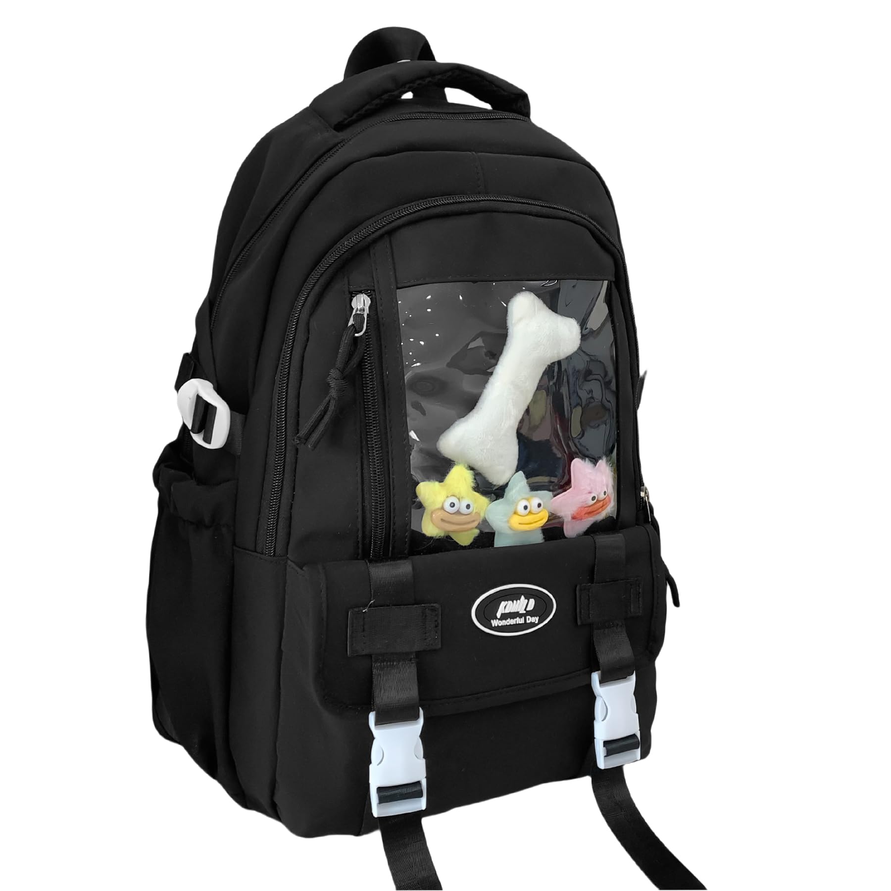 

Большой корейский Ita Itaba ПВХ городской рюкзак для поездок на работу в начальную школу и старшую школу [ZESU] женский рюкзак, вместимость, женский рюкзак, сумка, сумка, чёрный