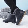 Modische einfarbige warm/kältebeständige kurze Stiefel für den Winter Elegante und bequeme flache Reißverschluss-Casual-Schneestiefel für Herren