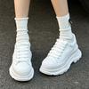 Platform McQueen spring and autumn new leather heightening short casual board shoes