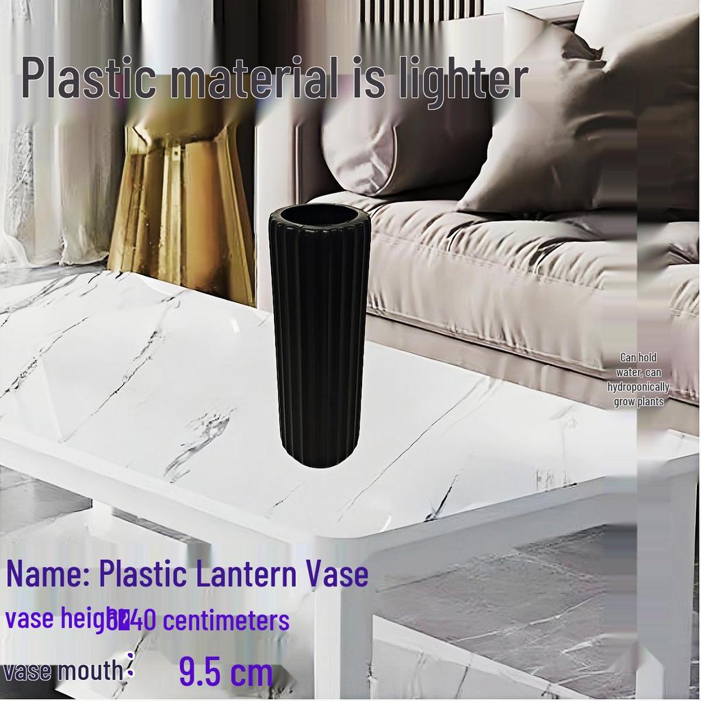 Nordic Large Resin Rattan Vase for Dried Flowers - Ceramic Look, Iron Art Floor Decoration.