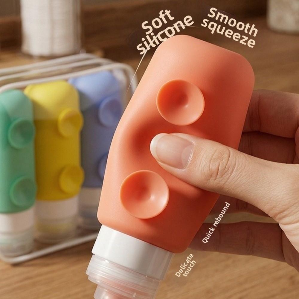 4Pcs/Set Silicone Travel Refillable Bottles Set Reusable Shampoo Container Shower Gel