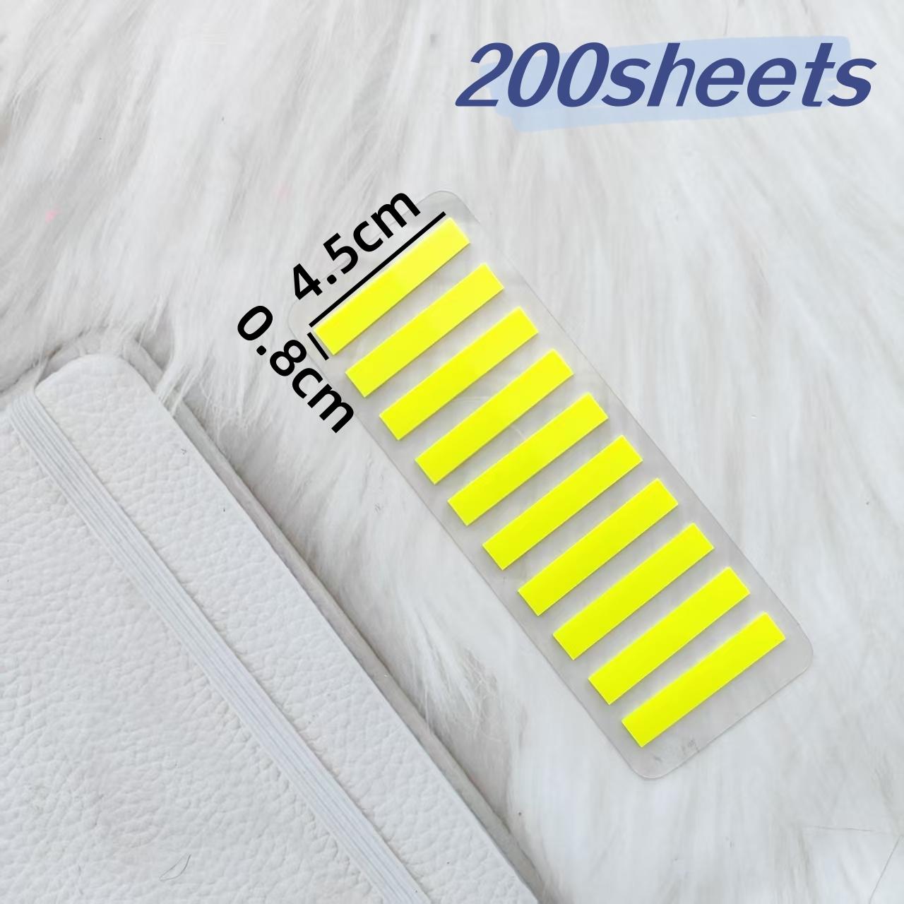 

200Pcs Colorful Translucent PET Index Stickers Highlight Markers Student Stationery Sticky Notes for Subjects Bookmarks