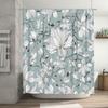 Delicate White Flower Pattern Shower Curtain Bathroom Decor Waterproof Fabric Perfect Addition For Your Bath Space (Green)
