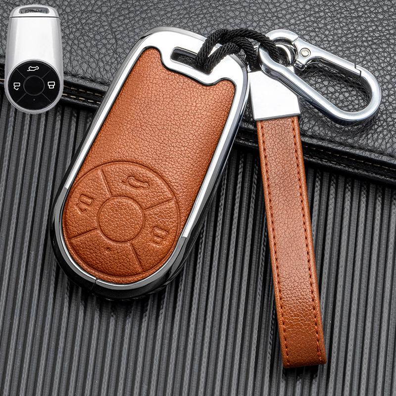 Double-Sided Leather Key Case for ORA Good Cat GT & Lightning Cat - Full Coverage, No Signal Block