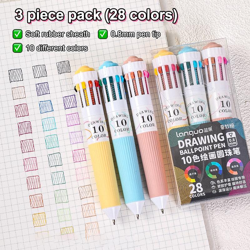 1Set 60 Color Cartoon Ballpoint Pens Soft Grip Press Multicolor Writing Pen For Drawing Writing Office School Supplie Stationery