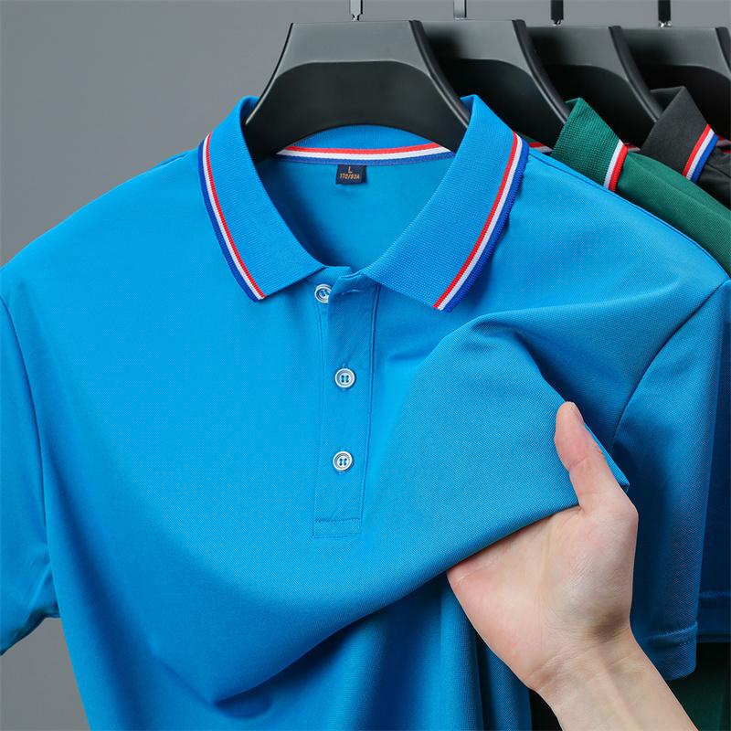 Men's Casual Solid Color Short Sleeved Polo Shirt Summer Fashionable Comfortable Versatile