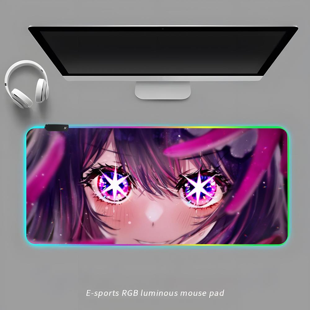 

Oshi No Ko Коврик для мыши RGB Игровой коврик для мыши Настольный коврик HD Геймерский Большой со светодиодной подсветкой XXL Коврики для мыши RGB600x300x3mm