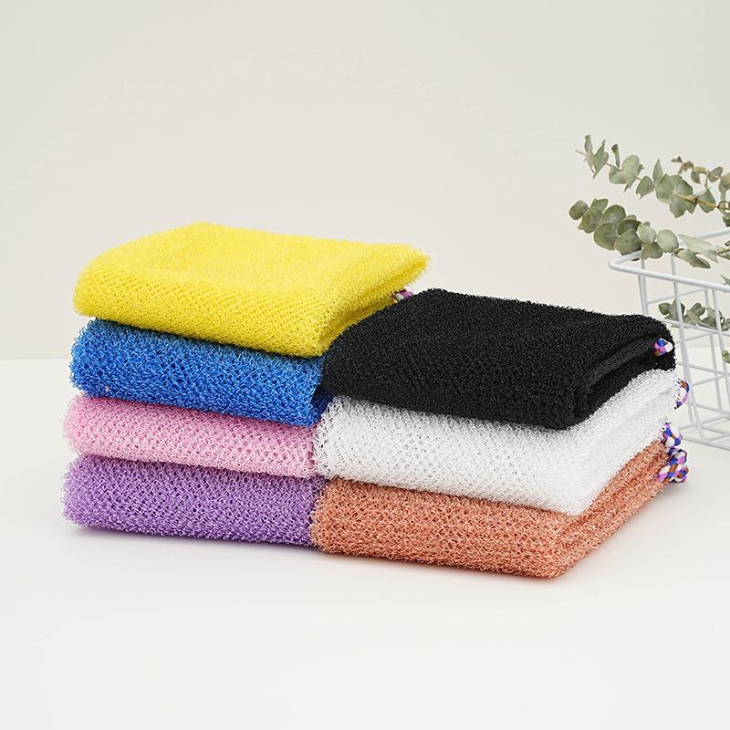 Rede de Banho de Bucha de Camada Dupla e Toalha Esfoliante para Costas para Homens e Mulheres - Corda de Sauna, Raspador de Lama, Removedor de Manchas