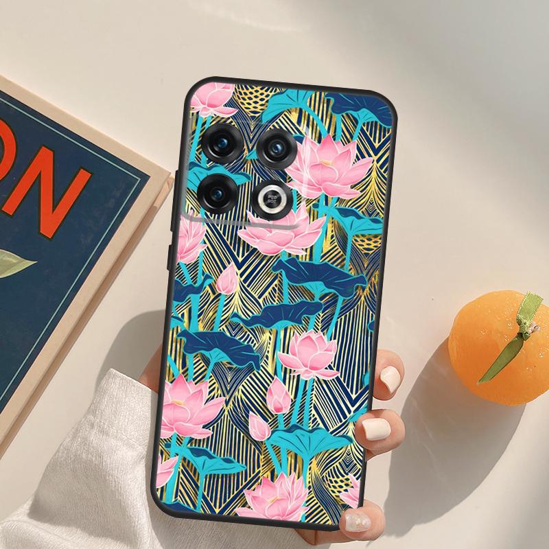 Lotus Flower Case For OnePlus 15 13 12 11 13R 12R 10T 8T 13T OnePlus Nord 5 CE 3 2 4 Lite N20 N30 Cover