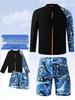 Plus Size Big Kids' Sun Protection Swimsuit - Short Sleeve Split Swimwear for Boys 2026