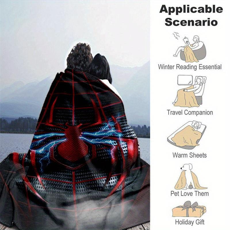 1pc Spider-Man Printing Blanket - Soft, All-Season Throw for Office Blanket,  | Personalized Gift with Adorable Cartoon Design
