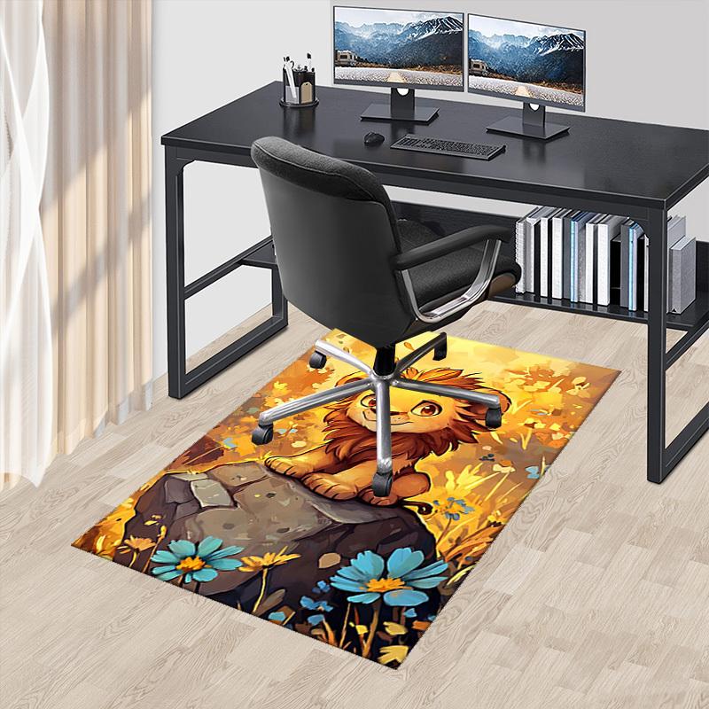 

1pc Anime Lion Simba Chair Mat Cartoon Design Office Rug, Non Slip Carpet for Home Decor, Suitable for All Seasons 60cm by 90cm