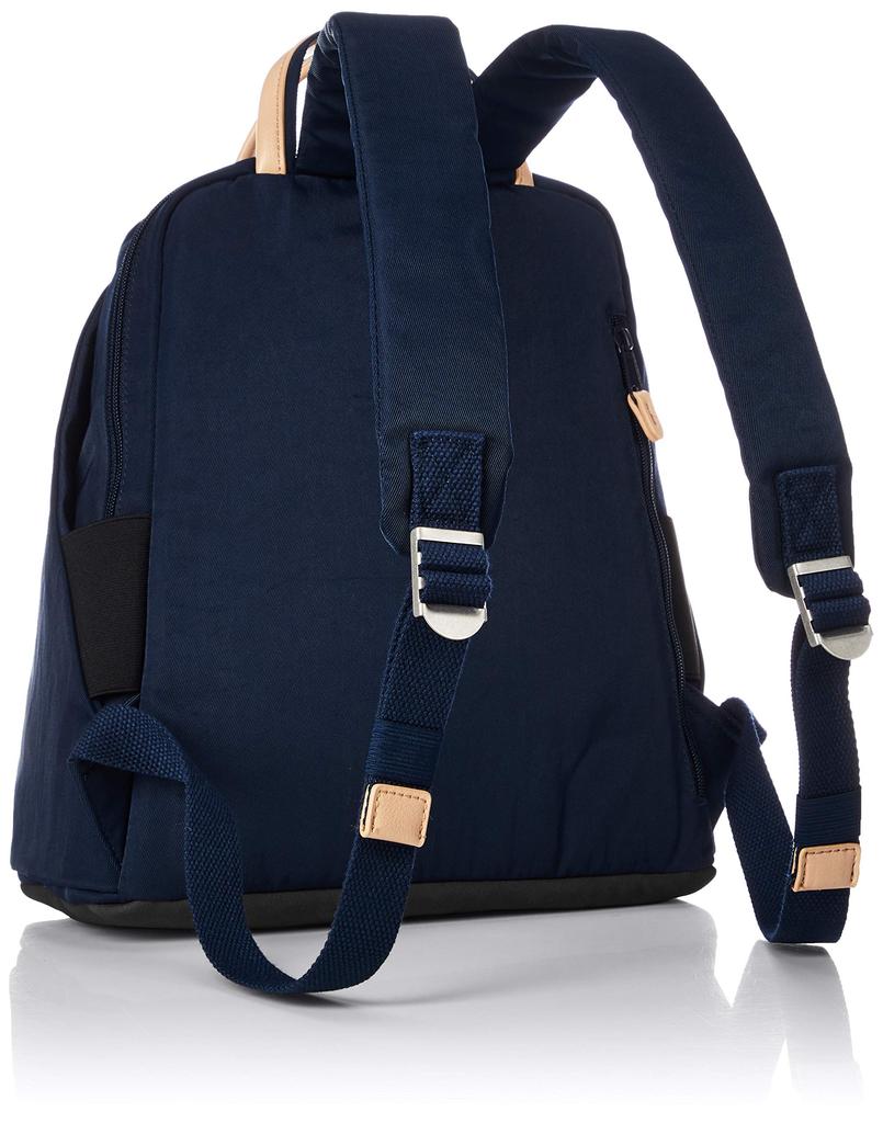 Mozu Backpack, A4 Size, Lightweight, Water-Repellent, Back Zipper, with Handle, 2-Way, Navy x Off-White