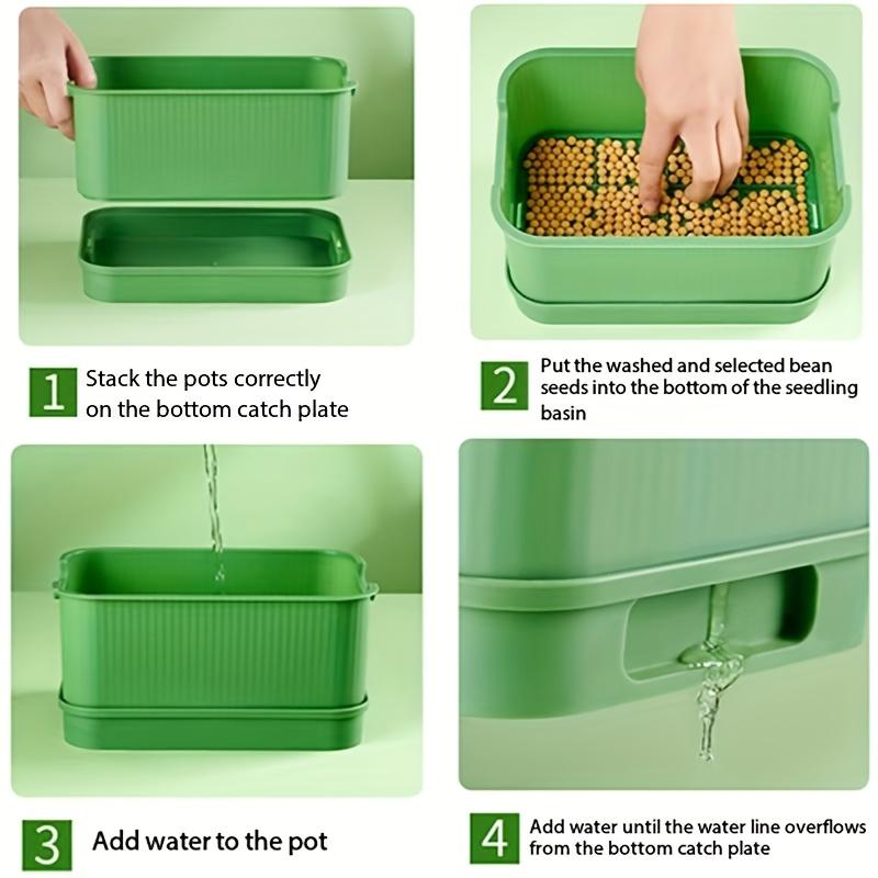 Sprouting Tray Box Vegetable Soilless Pea Bean Seedling Nursery Trays Hydroponics Sprout Plate Seed Sprouter Garden Tools