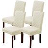 4pcs Jacquard Stretch Chair Covers Dining Room Elastic Slipcovers Stretchable Seat Cover Dustproof Chair Protective Home Decor
