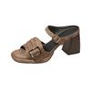 Fashion Women Slippers  Sandals Square Toe Shoes Summer 2025 New Dress Elegant Open Toe Pumps Woman Trend Flip Flops