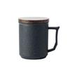 OLOEY Ceramic Tea Infuser Mug with Wooden Lid, 360ML