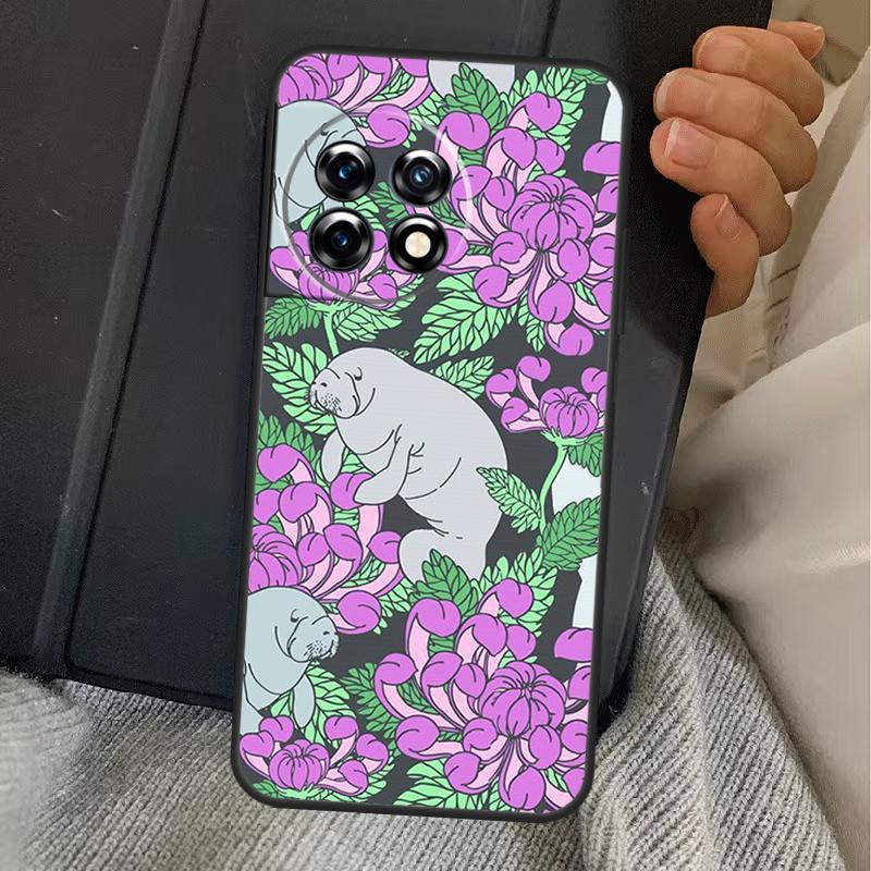 Cute Baby Manatee Case For OnePlus 13T 10T 8T 10R 12R 13R 15 13 12 11 10 9 Nord CE 5 2 3 4 Lite N20 N30 Cover