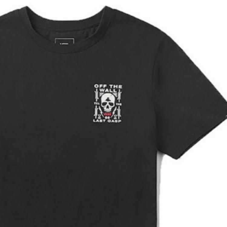 Vans Casual Skeleton Print Short Sleeve T-Shirt Men Tops Black VN0A48B2BLK