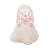 Halloween Ghost Figurine Pink Bubble Gum Ghost Statue Resin Tabletop Ornament for Home Office Shelf Tiered Tray Decor