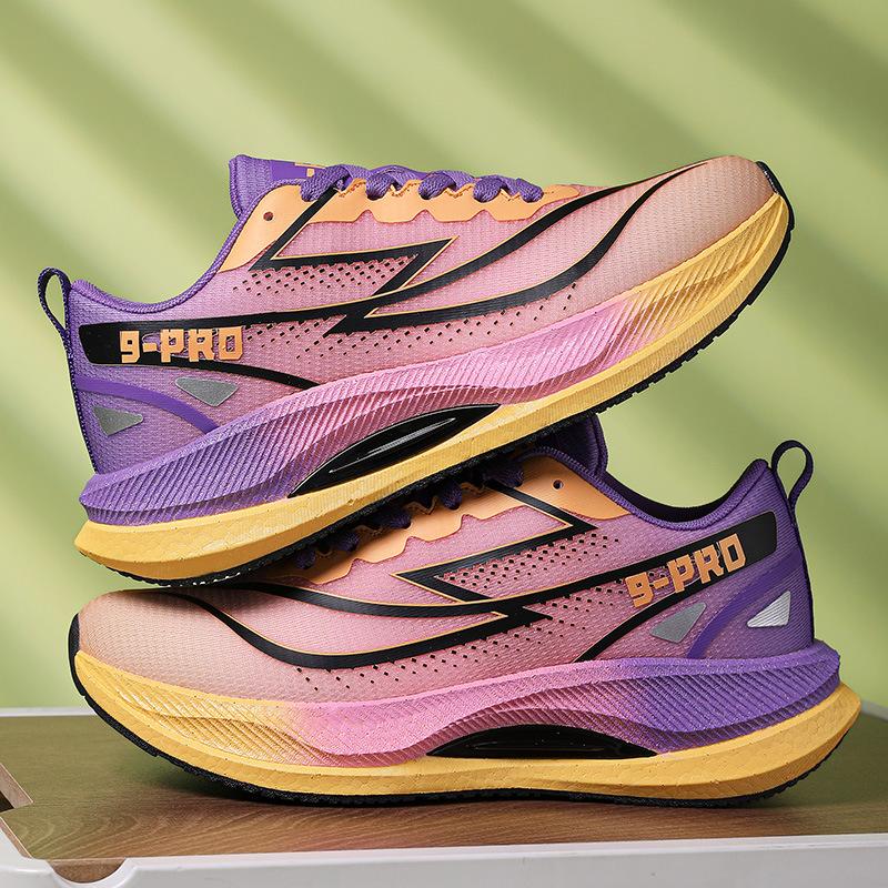 

Guochao youth popcorn sole shock absorption and rebound running shoes men s thick-soled wear-resistant and non-slip couple carbon board sneakers 34