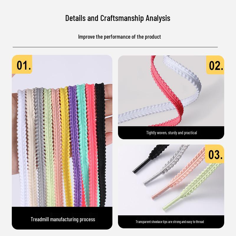 Sonic 1112 Black & White Elastic Flat Sports Shoe Laces