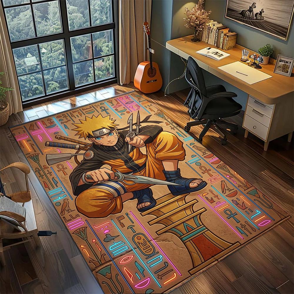 Naruto Anime Rug Carpet Non Slip Washable Floor Mat Large Area Rugs for Bedroom Gamer Room