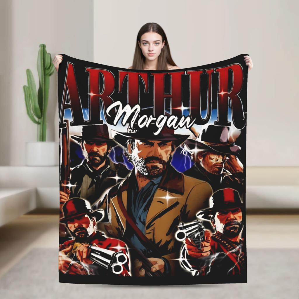 Arthur Morgan Angel Blanket  Travel Office Flannel Throw Blanket For Living Room Warm Soft Design Quality Bedspread Present