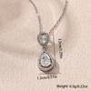 Water drop type diamond-encrusted chain necklace, high-end versatile women's necklace