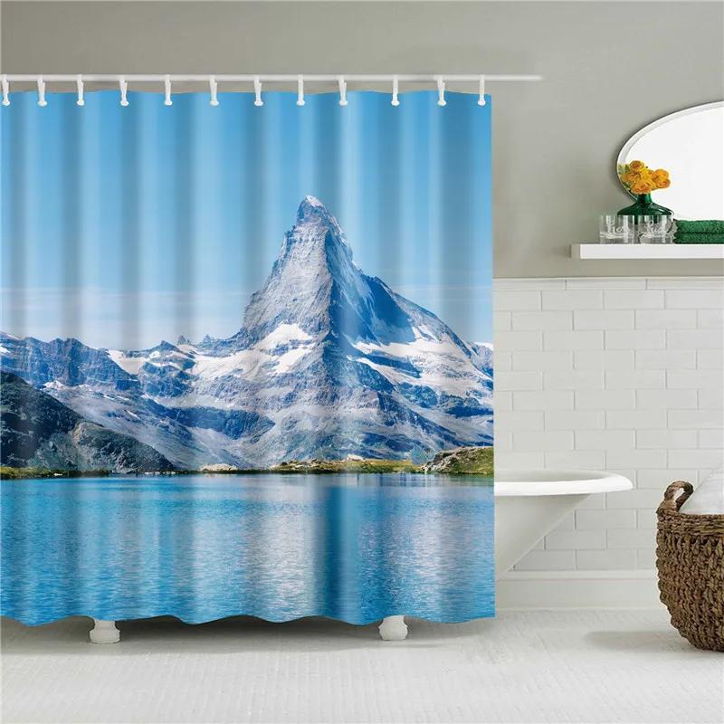 

Beach Sea Seaside Shower Curtains Nature Scenery Waterproof 3d Bathroom Curtains Home Decoration Washable Bath Screen with Hooks 90*180cm