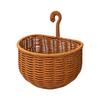 Semicircle Rattan Wall Basket with Umbrella Handle for Keeping Frequently Used Items Within Easy Reach and View