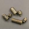 Hollow Brass Buddha Bottle Sutra Cylinder Pendant Keychain Necklace Jewelry Handmade Vintage Pill Box Container Bottle Keychains
