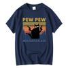 Pew Pew Madafakas Ladies T-shirt Novelty and Interesting Cat T-shirt Loose Top Girls Round Neck Short-sleeved Streetwear