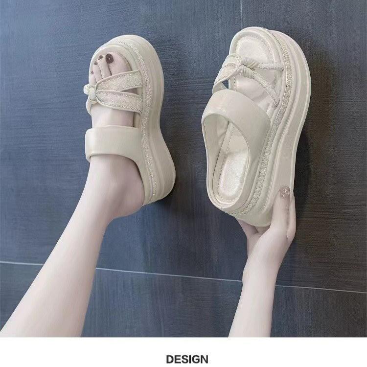 Thick-soled inner heel cool slippers women's summer new popular fashion muffin wedge sandals