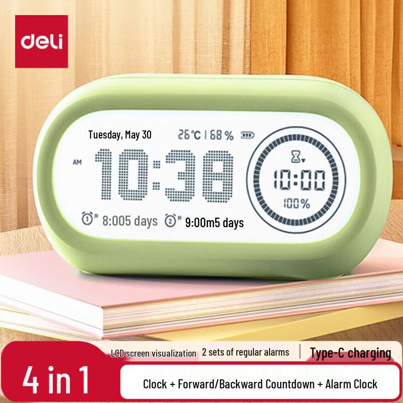Deli Student Visual Timer with Temperature & Humidity