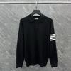 High-Quality Unisex Striped Knit Lapel Pullover Sweater for Autumn/Winter
